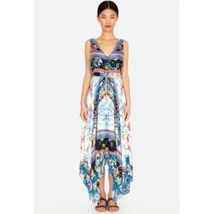 Johnny Was Silk Bohemian  Handkerchief Maxi Dress